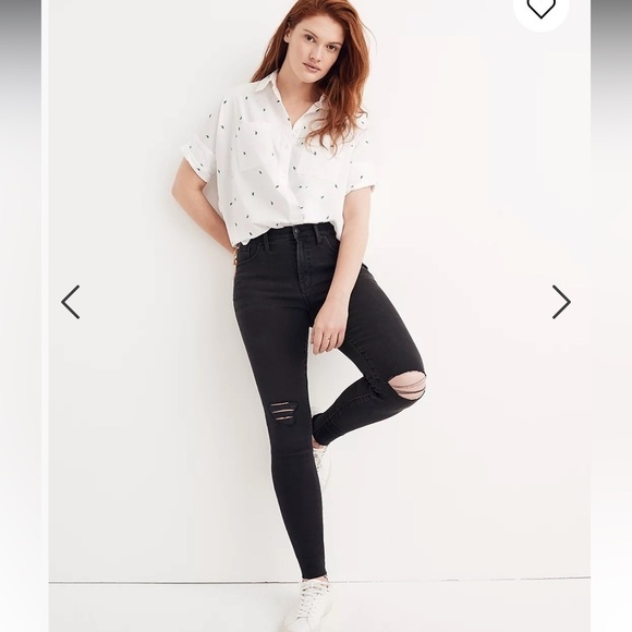 Madewell Tall 9" Mid-Rise Skinny Jeans in Black Sea - Picture 1 of 7